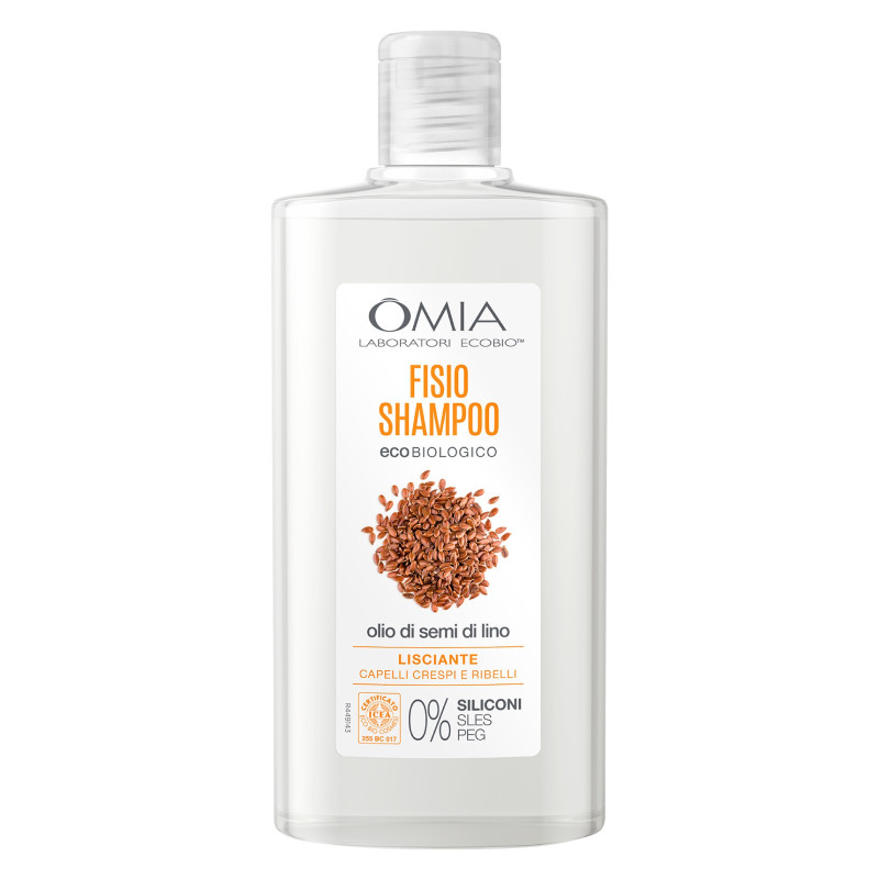 Omia Fisio Shampoo Ecobiologico Olio di Semi di Lino - Flacone da
