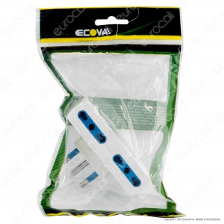 Ecova Adattatore Quadruplo con 4 Prese Laterali 10/16A 2P+T Colore