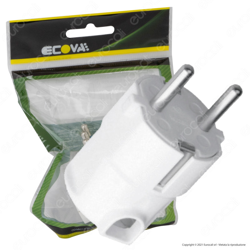 Ecova Spina Singola Shuko 16A 2P+T Standard Tedesco con Uscita
