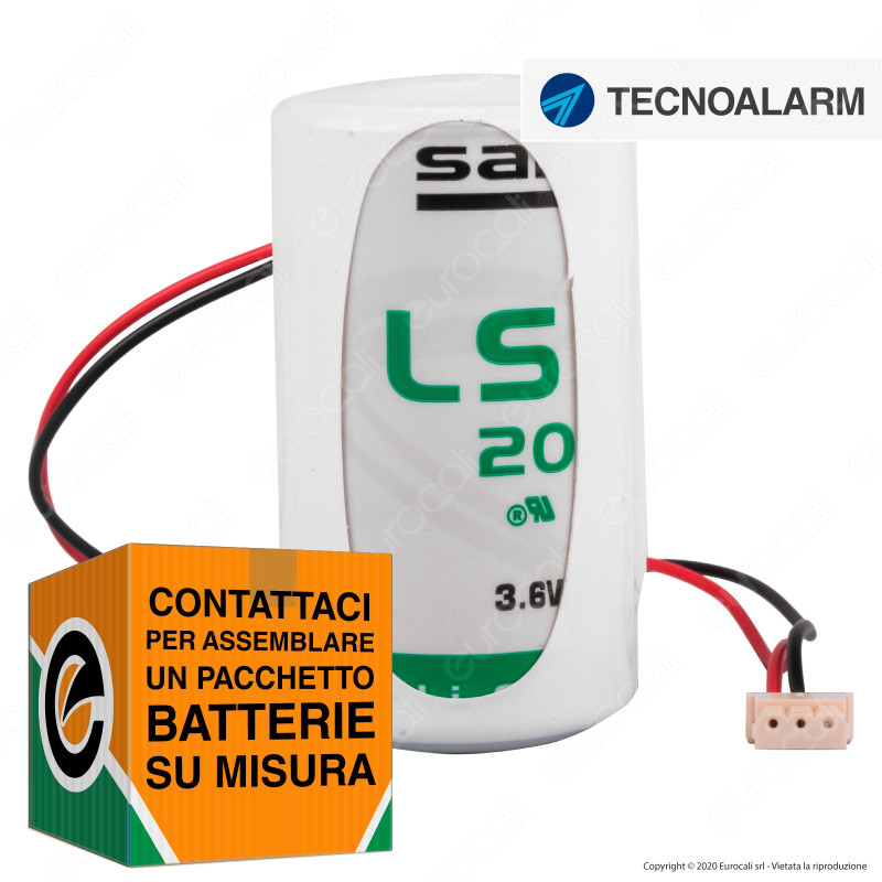 Saft Batteria Al Litio 3,6V LSH 20 ER-D Torcia D con Connettore