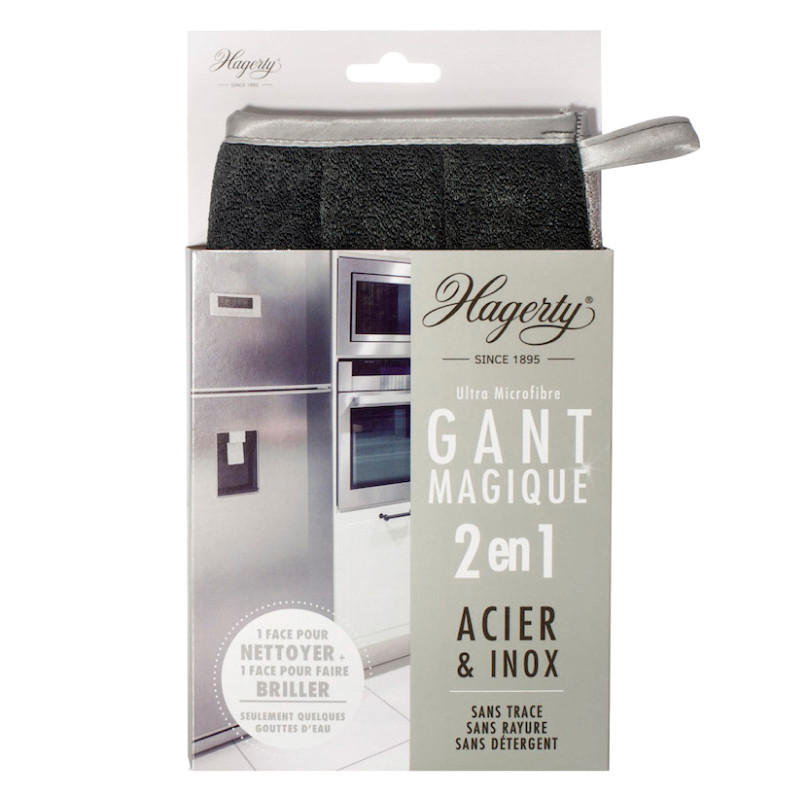 Hagerty Guanto Magico Acciaio & Inox 2in1 Guanto in Microfibra per
