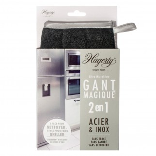 Hagerty Guanto Magico Acciaio & Inox 2in1 Guanto in Microfibra per