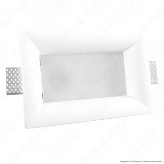 Portafaretto Rettangolare da Incasso in Gesso e Vetro per Lampadine