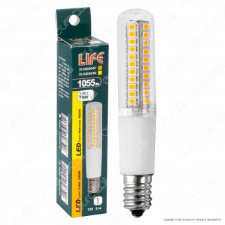 Life Lampadina LED E14 8.5W Tubolare T18 Transparent - mod.