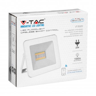 V-Tac VT-5020 Faro LED 20W con Wireless Smart Control RGB+W