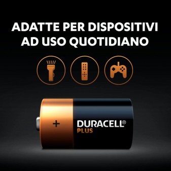 Duracell Plus Power Alcaline Torcia D - Blister 2 Batterie