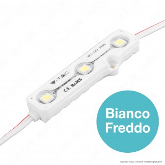 V-Tac VT-50503 Modulo 3 LED 0,72W SMD 12V impermeabile IP67 bianco -