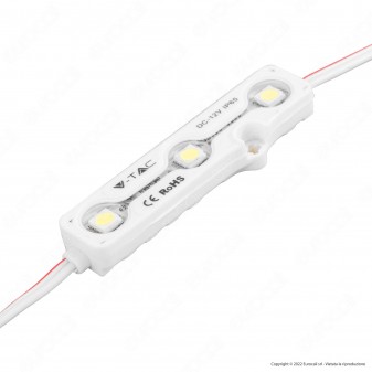 V-Tac VT-50503 Modulo 3 LED 0,72W SMD 12V impermeabile IP67 bianco -
