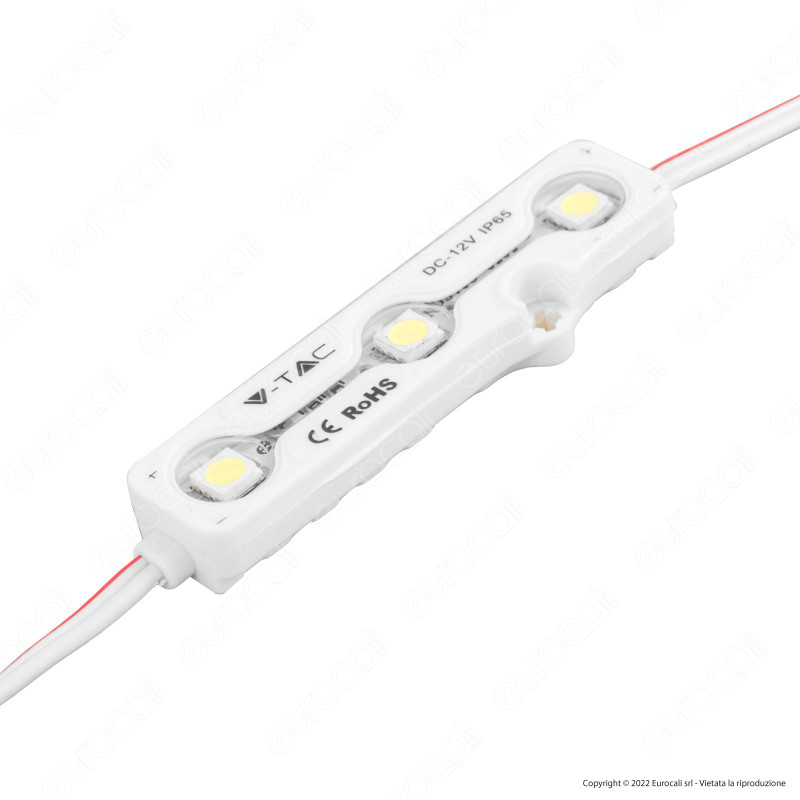 V-Tac VT-50503 Modulo 3 LED 0,72W SMD 12V impermeabile IP67 bianco -