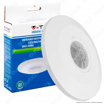 V-Tac VT-8027 Sensore di Movimento a Infrarossi per Lampadine - SKU