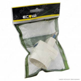 Ecova Adattatore Triplo con 1 Presa Centrale Schuko + 10A 2P+T e 2