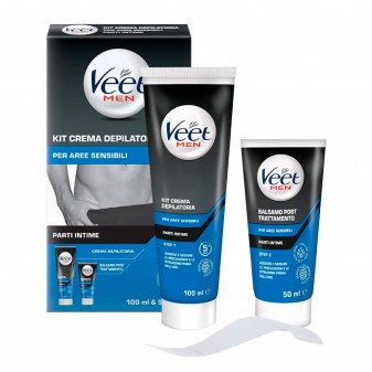 Veet For Men Kit Depilazione Aree Sensibili Crema Depilatoria e