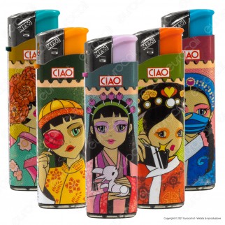 Ciao Accendino Elettronico Fantasia China Pop - Serie da 5 Accendini