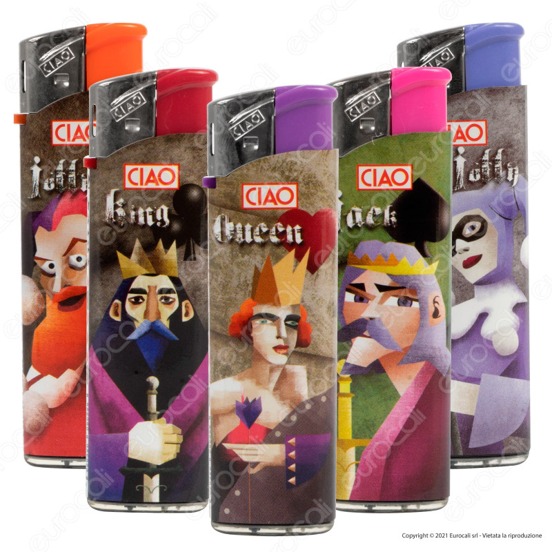 Ciao Accendino Elettronico Fantasia Cards 2 - Serie da 5 Accendini