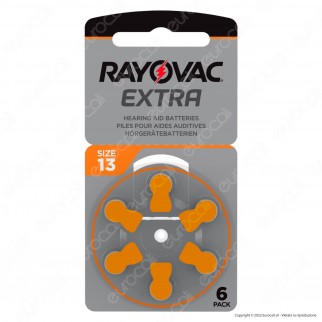 Rayovac Extra Misura 13 - Confezione 6 Batterie per Protesi Acustiche