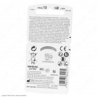 Rayovac Extra Misura 13 - Confezione 6 Batterie per Protesi Acustiche
