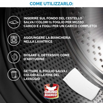 Omino Bianco Fogli Salva i Colori - Confezione da 20 Pezzi