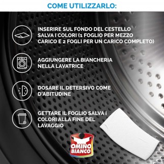 Omino Bianco Fogli Salva i Colori - Confezione da 20 Pezzi