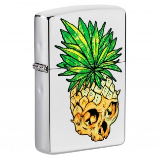 Zippo Accendino a Benzina Ricaricabile ed Antivento con Fantasia Leaf