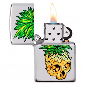 Zippo Accendino a Benzina Ricaricabile ed Antivento con Fantasia Leaf
