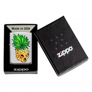 Zippo Accendino a Benzina Ricaricabile ed Antivento con Fantasia Leaf
