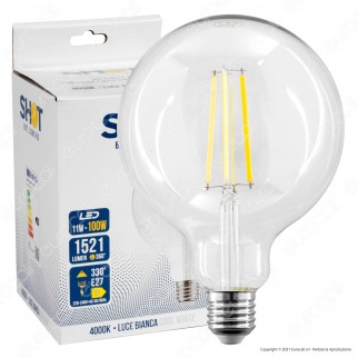 Bot Lighting Lampadina LED E27 11W Globo G125 Filamento Extra-Lungo -