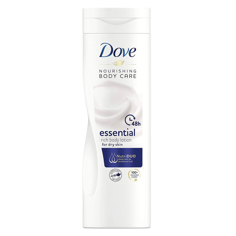 Dove Essential Body Lotion Crema Corpo per Pelli Secche - Flacone da