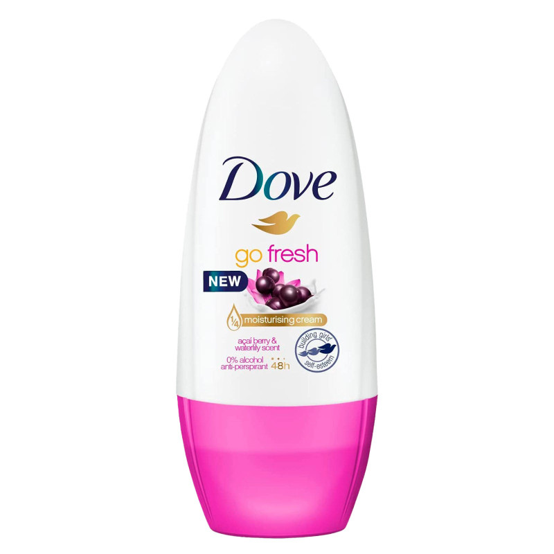 Dove Deodorante Roll-On Go Fresh 48h Bacche di Acai & Ninfea d'Acqua