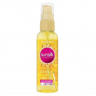 Sunsilk Scintille di Luce + Effetto Seta Olio Nutriente Spray Per
