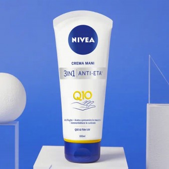 Nivea Crema Mani 3in1 Anti-Età Q10 & Filtri UV Anti-Rughe - Flacone