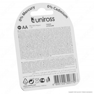 Uniross Lithium Ultra Performance Pila FR6 Stilo Mignon al Litio AA