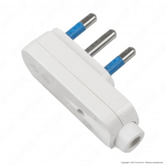 Ecova Spina Singola Angolare 16A 2P+T Salvaspazio con Uscita Cavo a