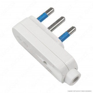 Ecova Spina Singola Angolare 16A 2P+T Salvaspazio con Uscita Cavo a