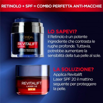 L'Oréal Paris Revitalift Laser Crema Notte Antirughe con Retinolo e