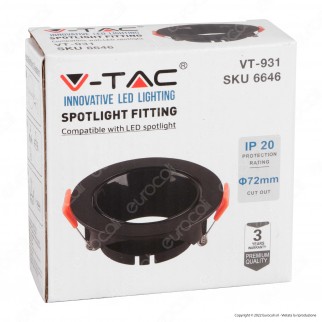 V-Tac VT-931 Portafaretto Rotondo Orientabile da Incasso per