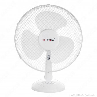V-Tac VT-4012-3 Ventilatore Oscillante da Tavolo 40W a 3 Pale Colore