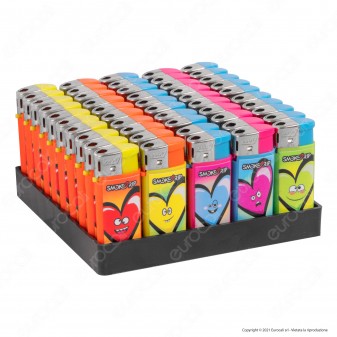 SmokeTrip Color Accendino Elettronico Mini Fantasia Hearts - Box da