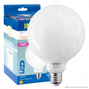 Imperia Lampadina LED E27 12W Globo G125 Filament Milky - mod.