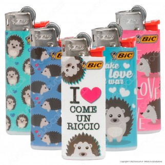 Bic Mini J25 Accendino Piccolo Fantasia Riccio - Serie da 5 Accendini