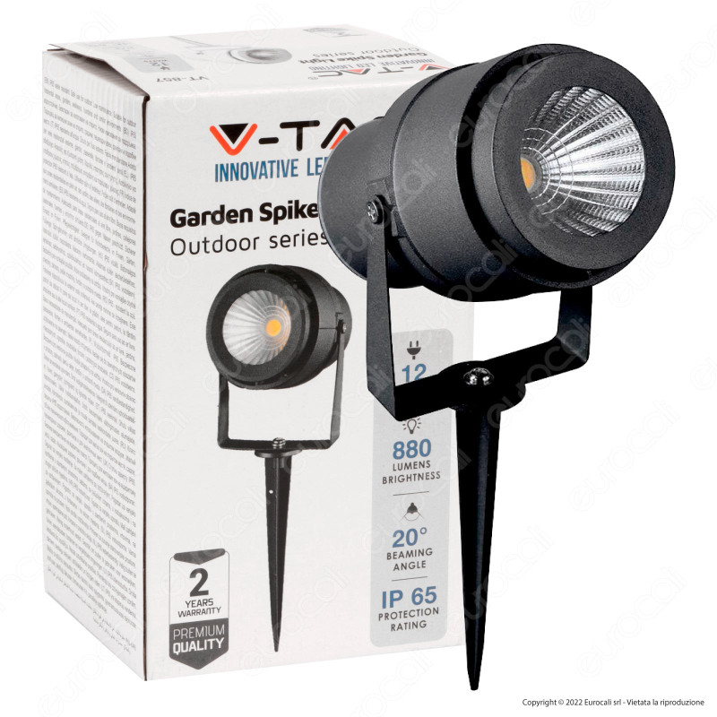 V-Tac VT-857 Lampada LED da Giardino 12W COB IP65 da