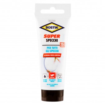 Bostik Super Specchi Adesivo Bianco per Tutti gli Specchi - Flacone