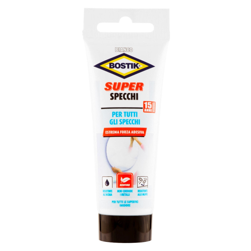 Bostik Super Specchi Adesivo Bianco per Tutti gli Specchi - Flacone
