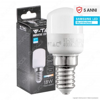 V-Tac VT-202 Lampadina LED E14 2W Tubolare T26 SMD Chip Samsung