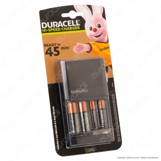 Duracell Hi-Speed Charger 45 Minuti Caricabatterie CEF27 + 2 Pile AA