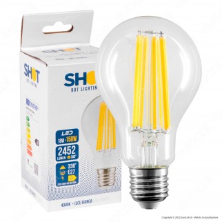 Bot Lighting Shot Lampadina LED E27 18W Bulb A70 Goccia Filamento