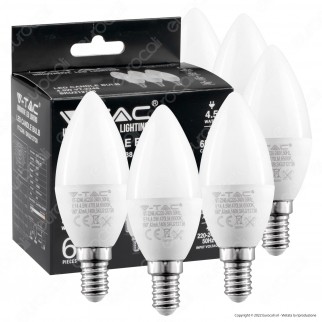 V-Tac VT-2246 Super Saver Pack 6x Lampadina LED E14 4.5W Candle