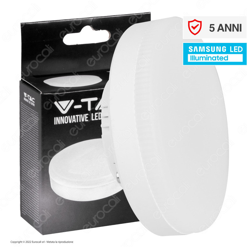 V-Tac VT-207 Lampadina LED GX53 6.4W Disc SMD Chip Samsung -