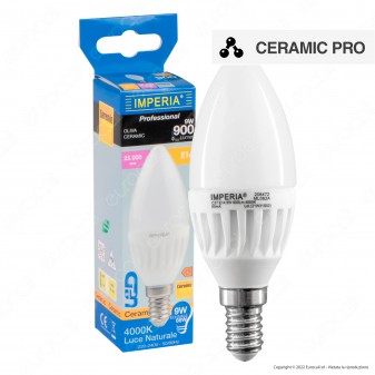 Imperia Lampadina LED E14 9W Candela C37 SMD Ceramic Pro - mod.