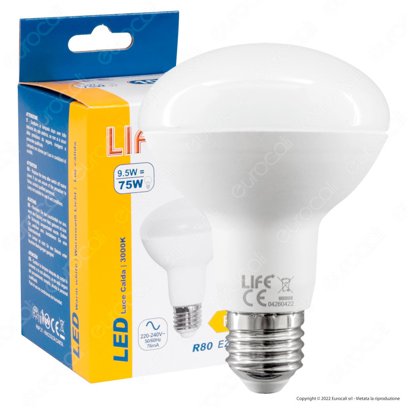 Life Lampadina LED E27 9.5W Reflector R80 SMD - mod.