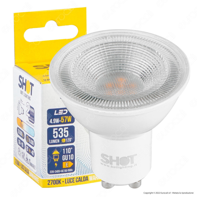 Bot Lighting Shot Lampadina LED GU10 4.9W Faretto Spotlight SMD -